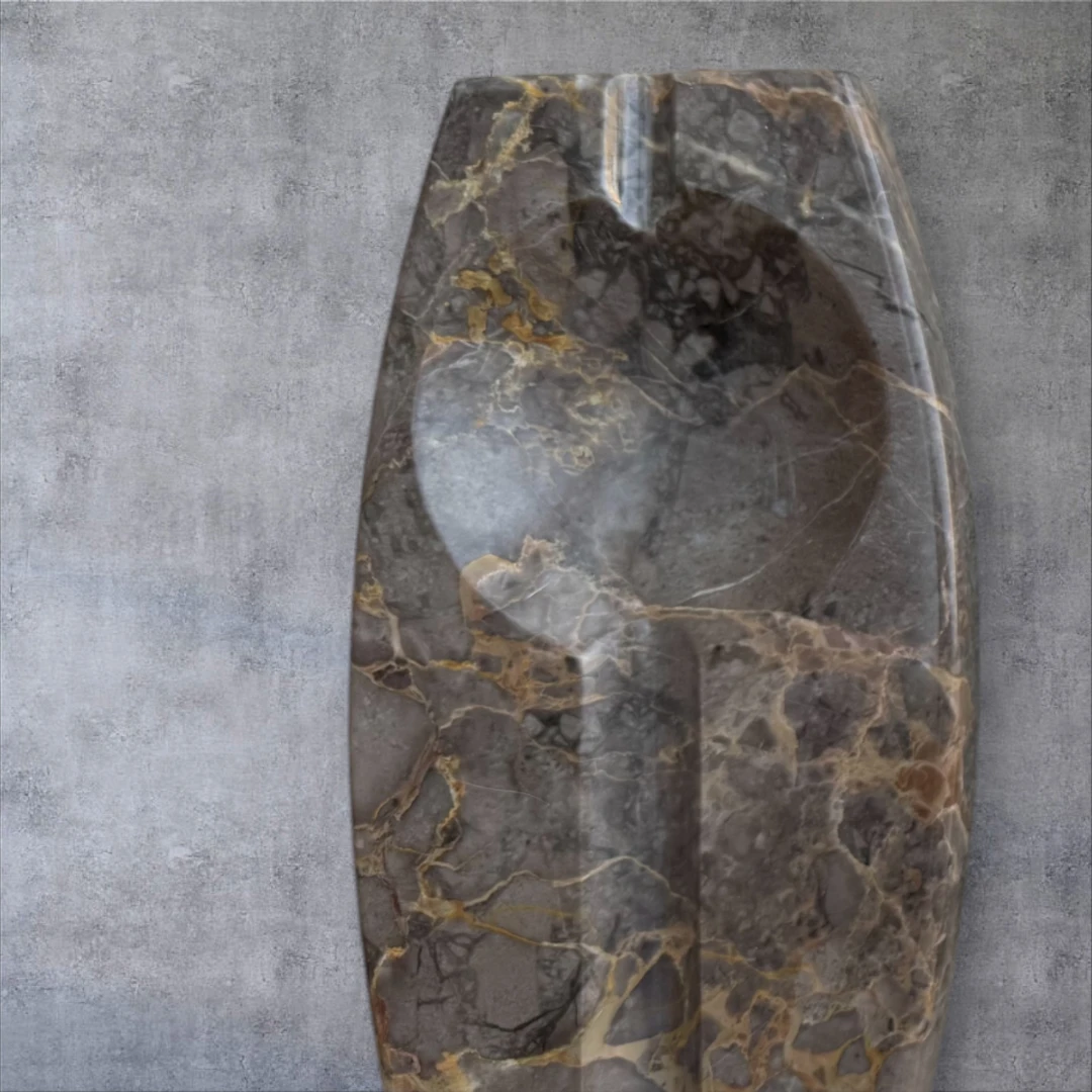 Brown marble ashtray