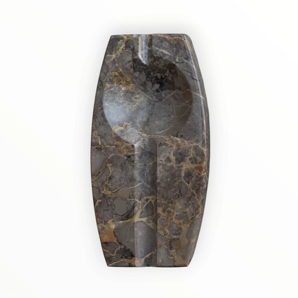 Brown marble ashtray