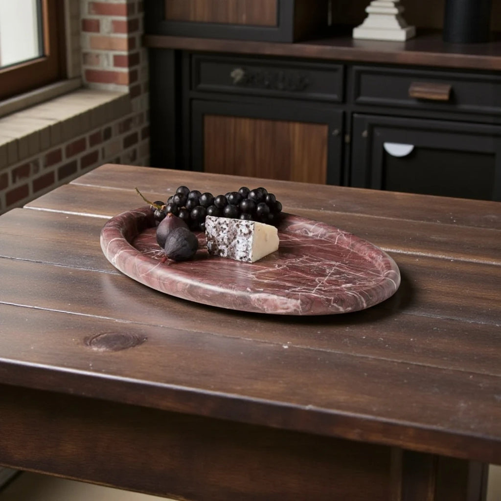 Red Marble Serving Tray