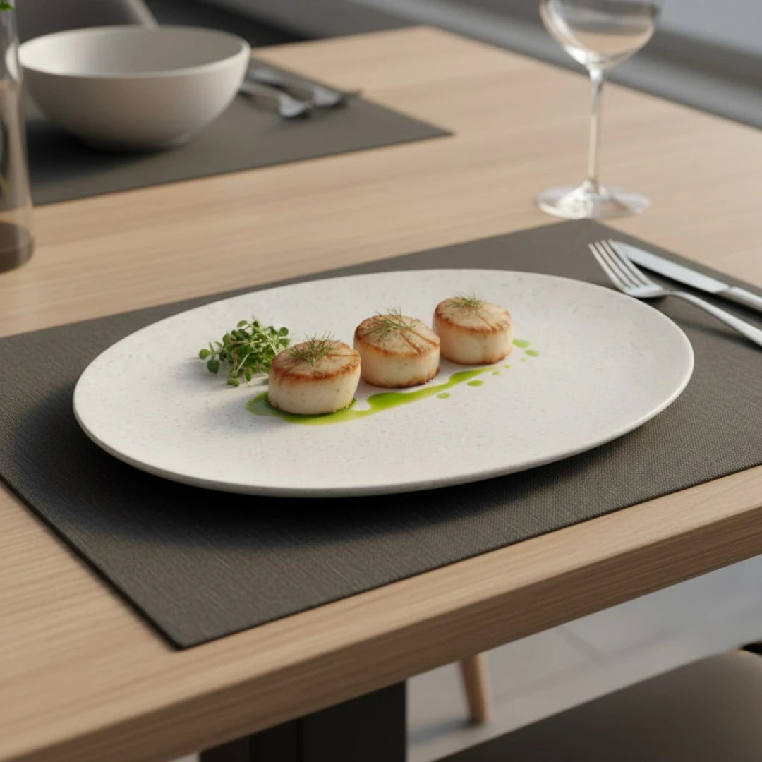 White quartz marble serving dish