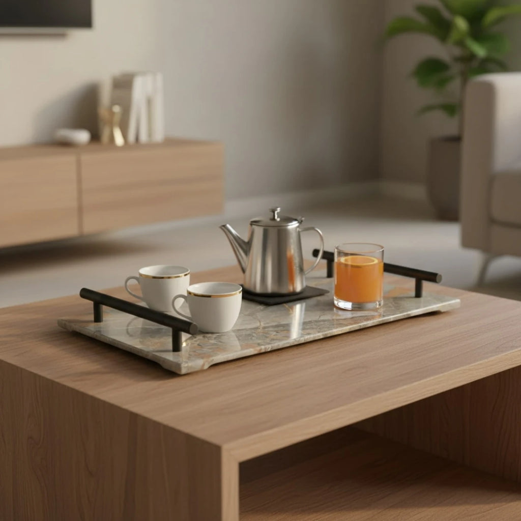Luxury brown Marble serving tray