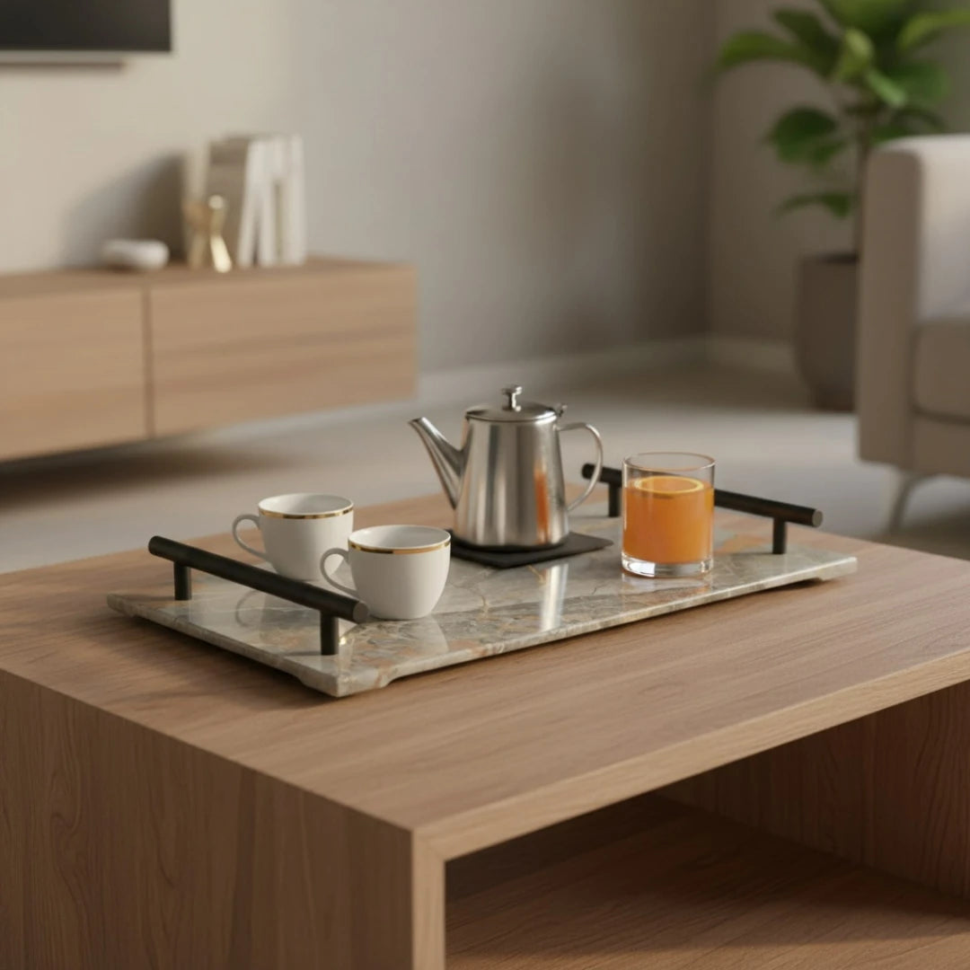 Luxury brown Marble serving tray