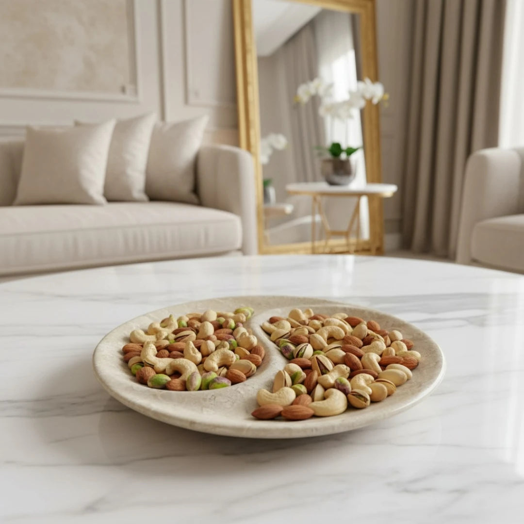 Beige Marble Nuts Plate