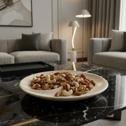 Beige Marble Nuts Plate