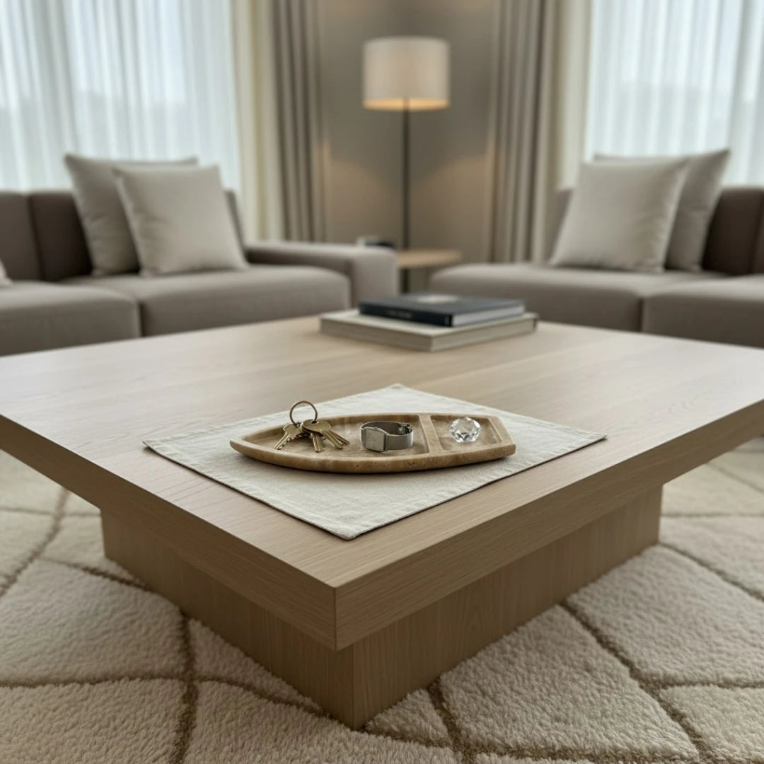 Travertine boat tray