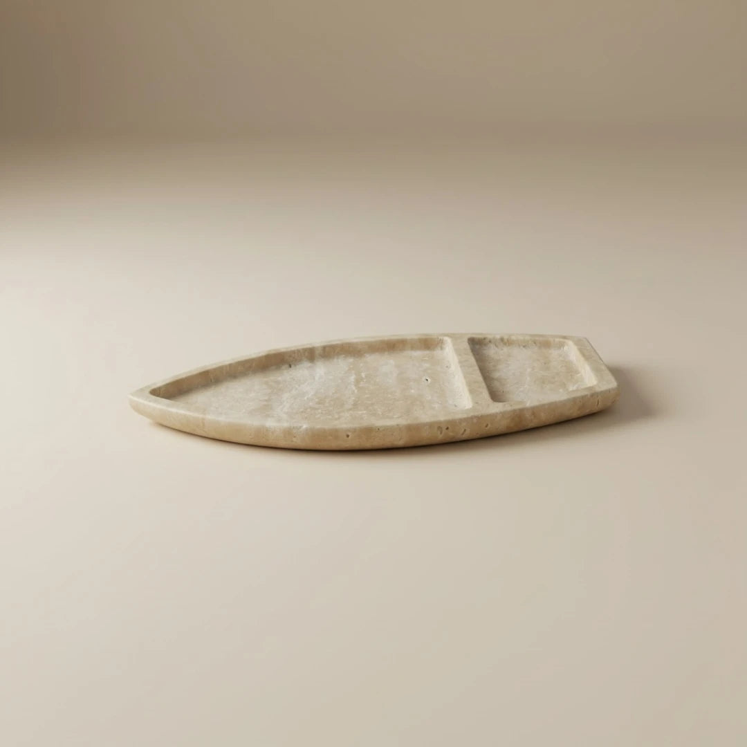 Travertine boat tray