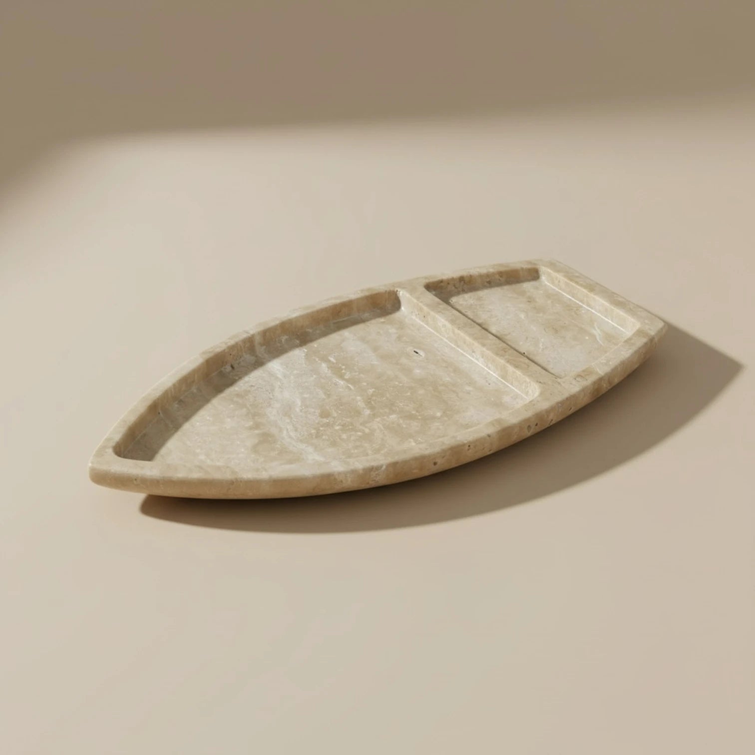 Travertine boat tray