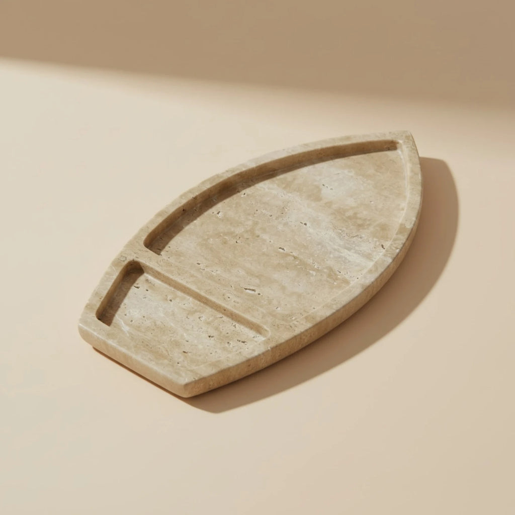 Travertine boat tray