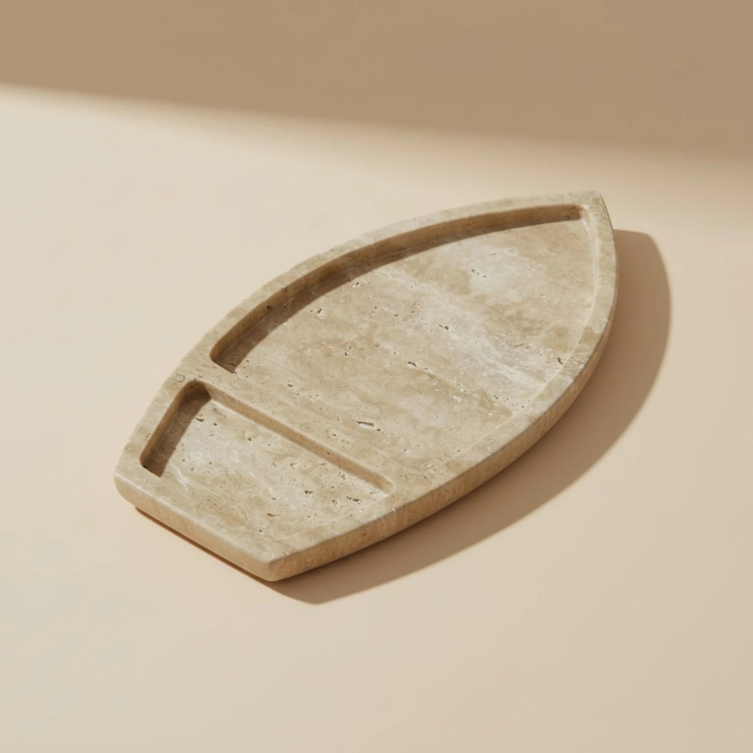 Travertine boat tray
