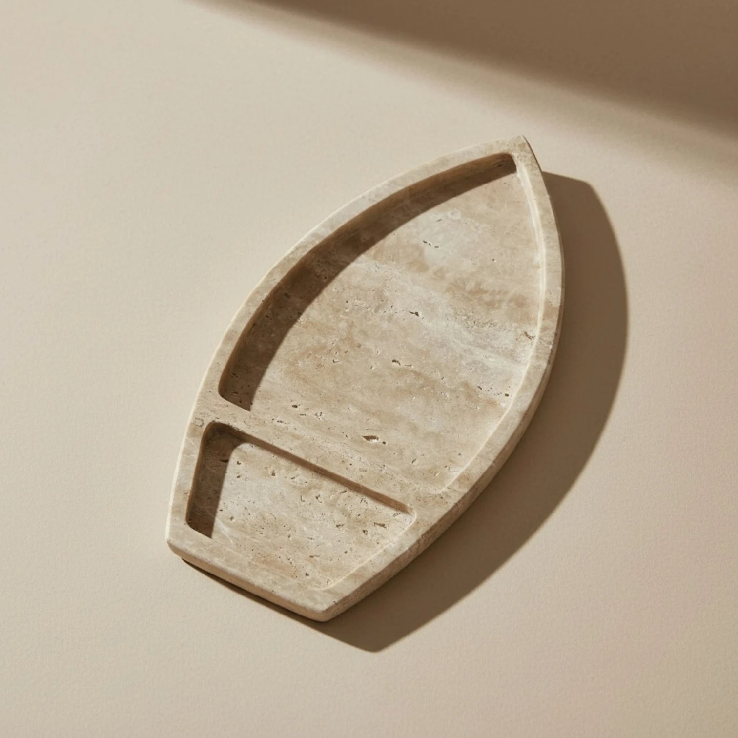 Travertine boat tray