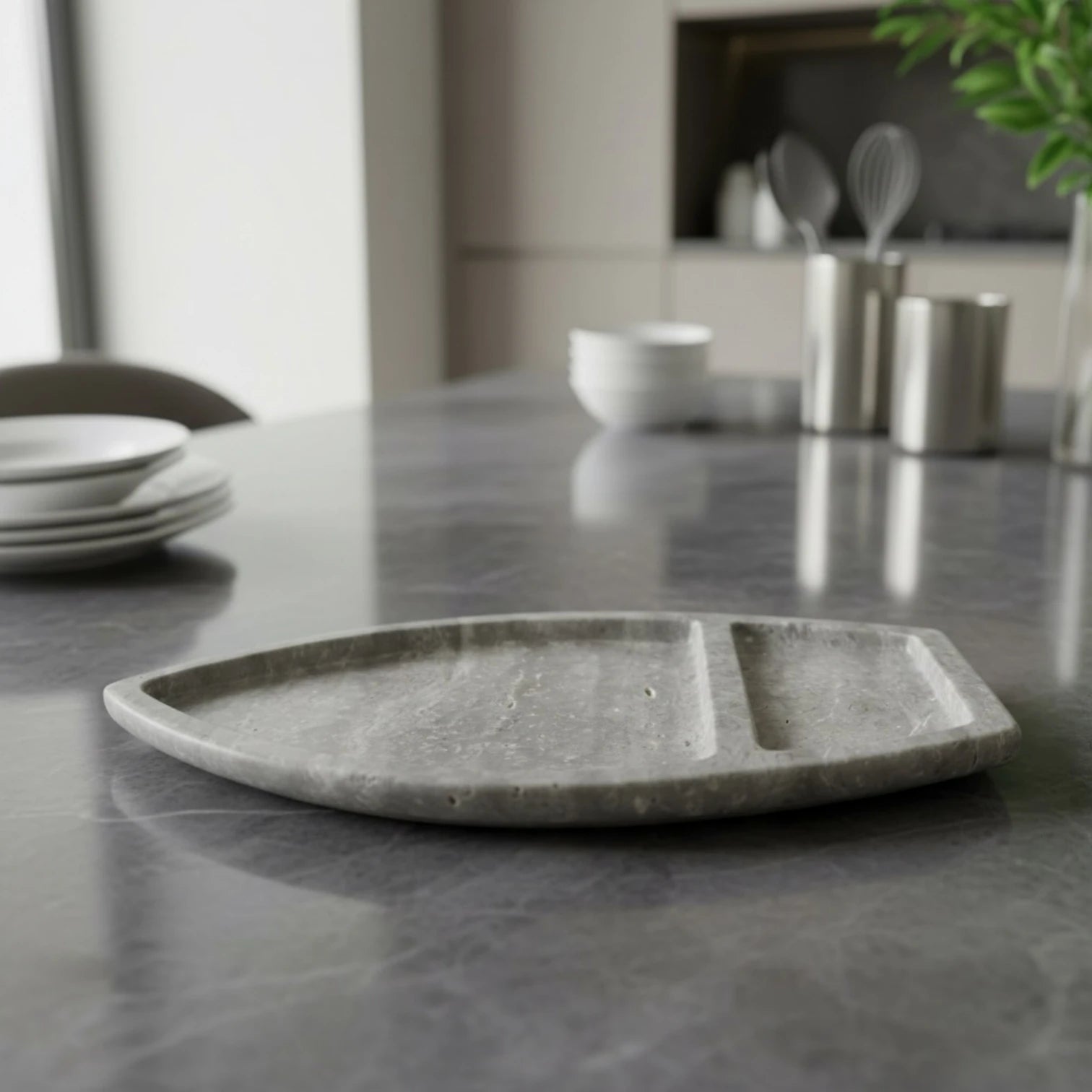 Travertine boat tray