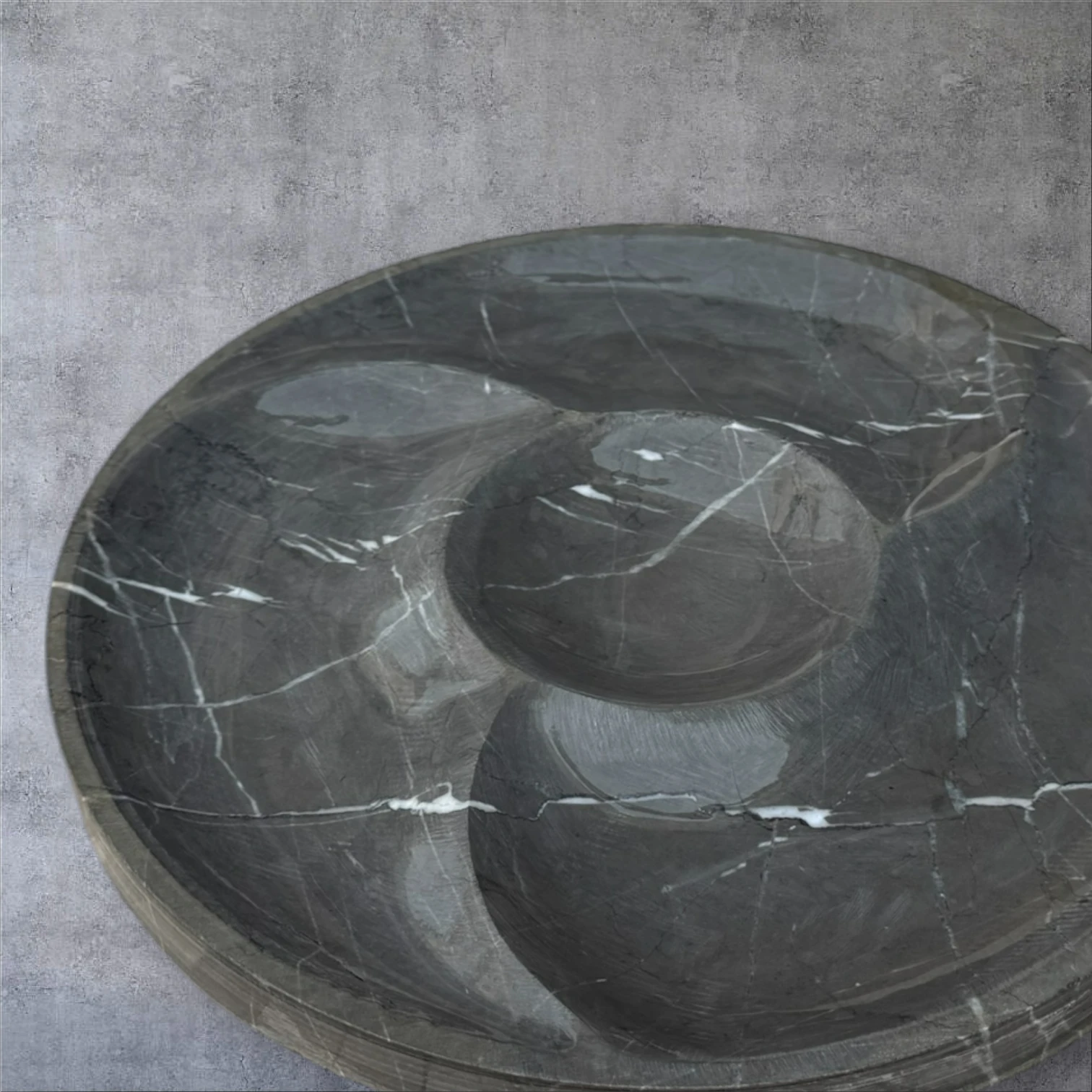 Gray Marble Nuts Plate