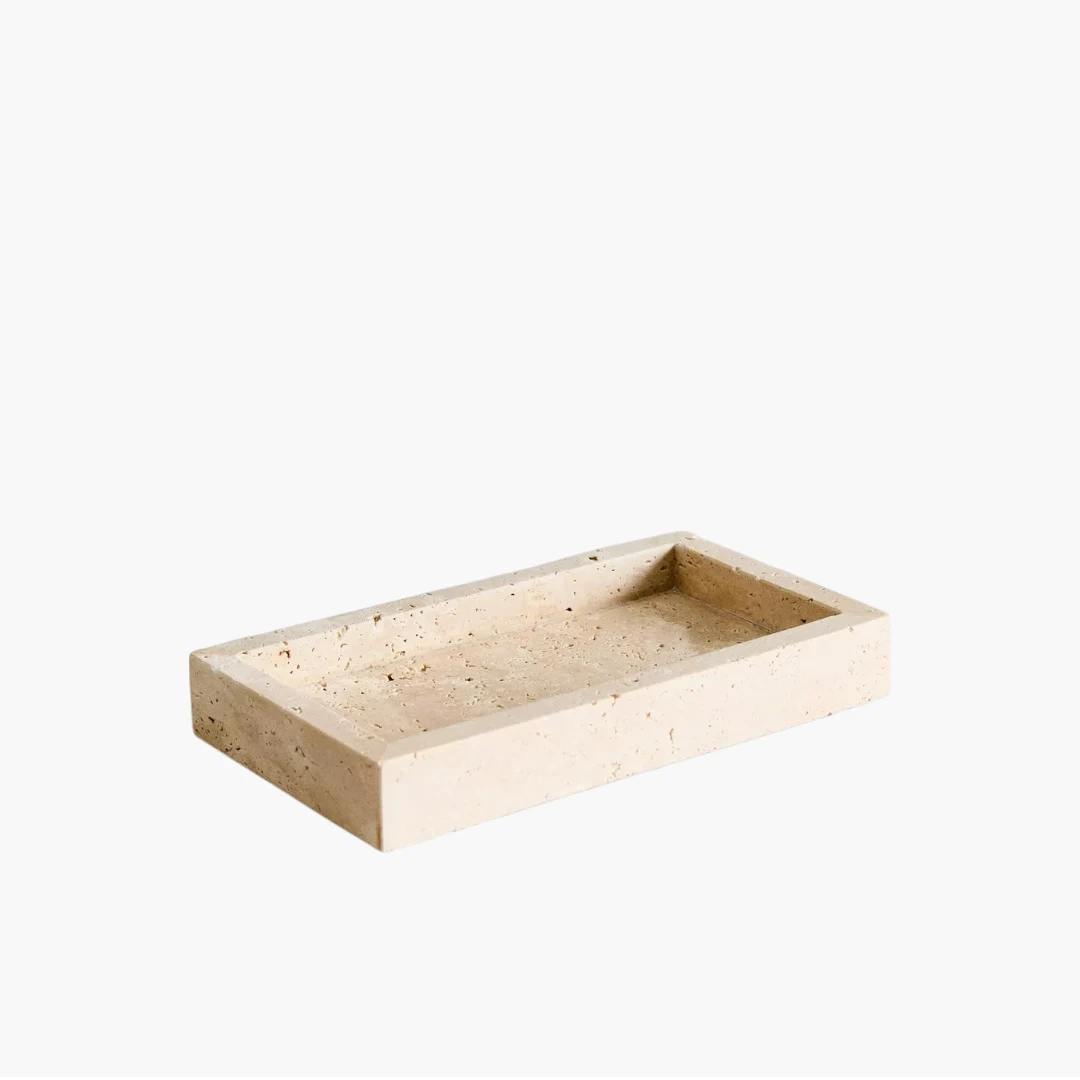 TRAVERTINE BAGIE MARBLE BATHROOM SOAP DISH