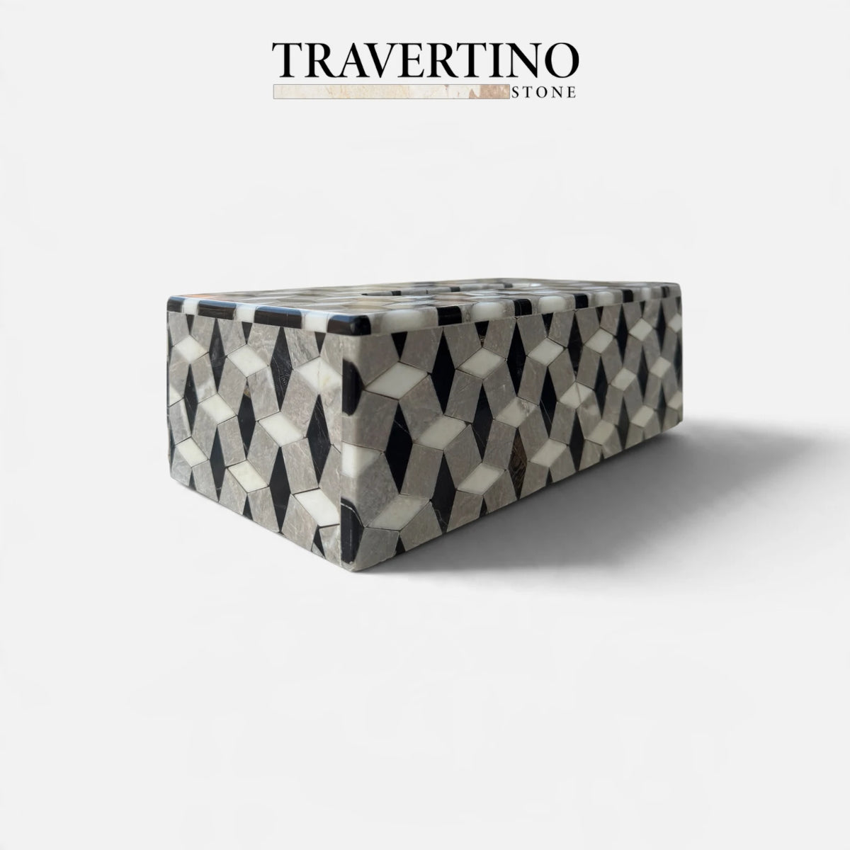 Tissue Box - Black, white, gray