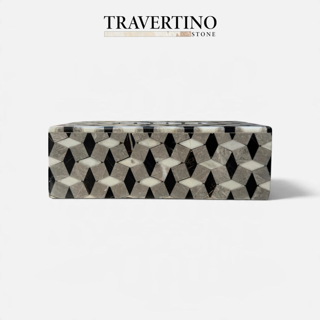 Tissue Box - Black, white, gray
