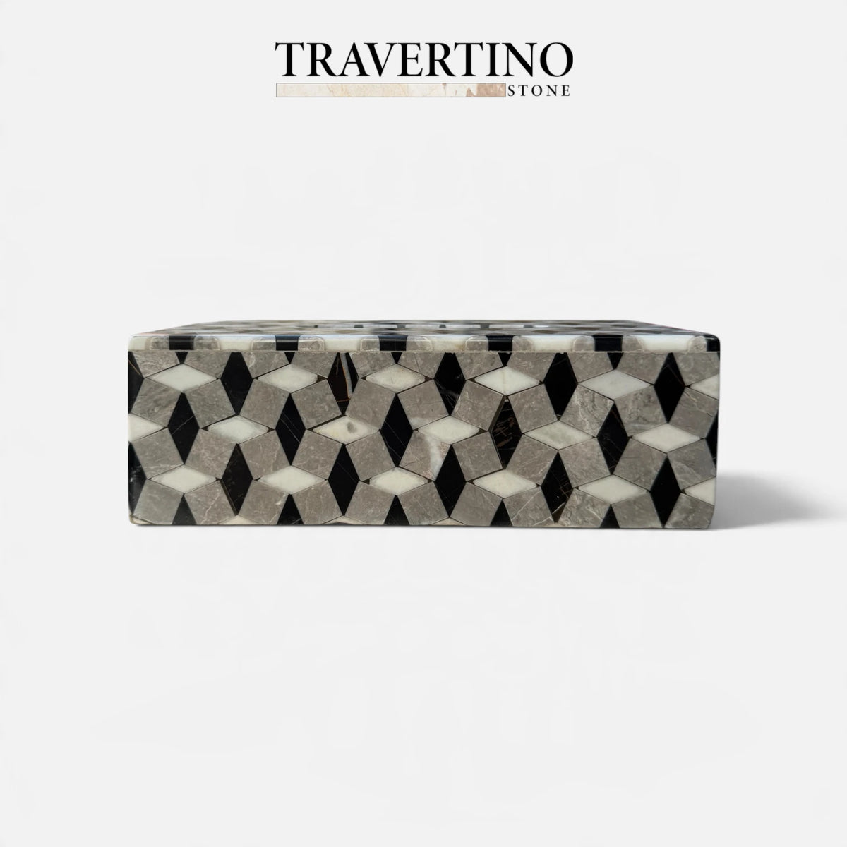 Tissue Box - Black, white, gray